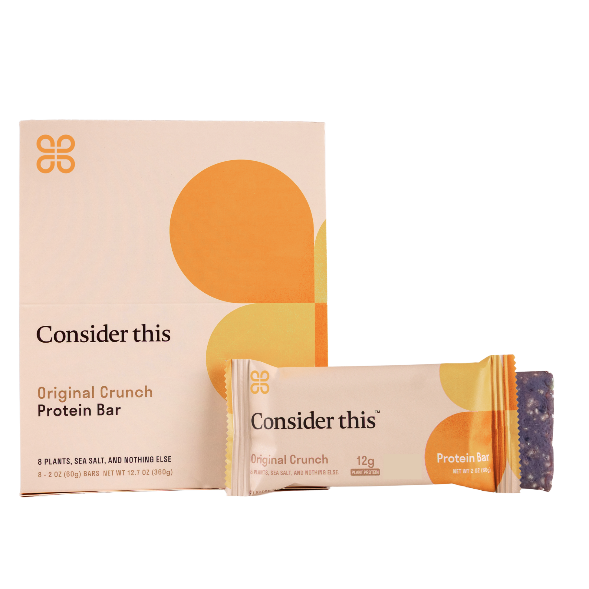 Consider this Original Crunch Low Histamine Protein Bar on a white background